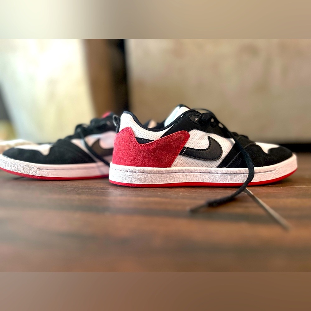 Nike Kids Sneakers in Black, Red, and White